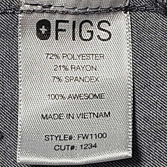 FIGS Casma Three-Pocket Scrub Top Graphite Gray Women's XS - Picture 7 of 11
